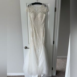 Sherri Hill Ivory Satin Dress